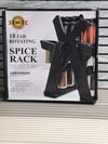 18-Jar Rotating Spice Rack Organizer with Glass Jars & Airtight Lids