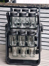 18-Jar Rotating Spice Rack Organizer with Glass Jars & Airtight Lids